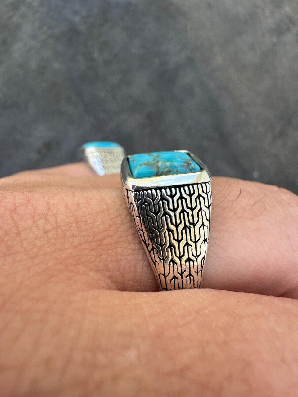 NYC Blue Vision Ring | 925 Silver Oxidized