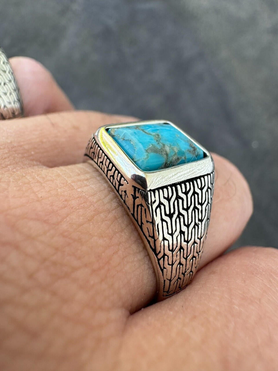 NYC Blue Vision Ring | 925 Silver Oxidized
