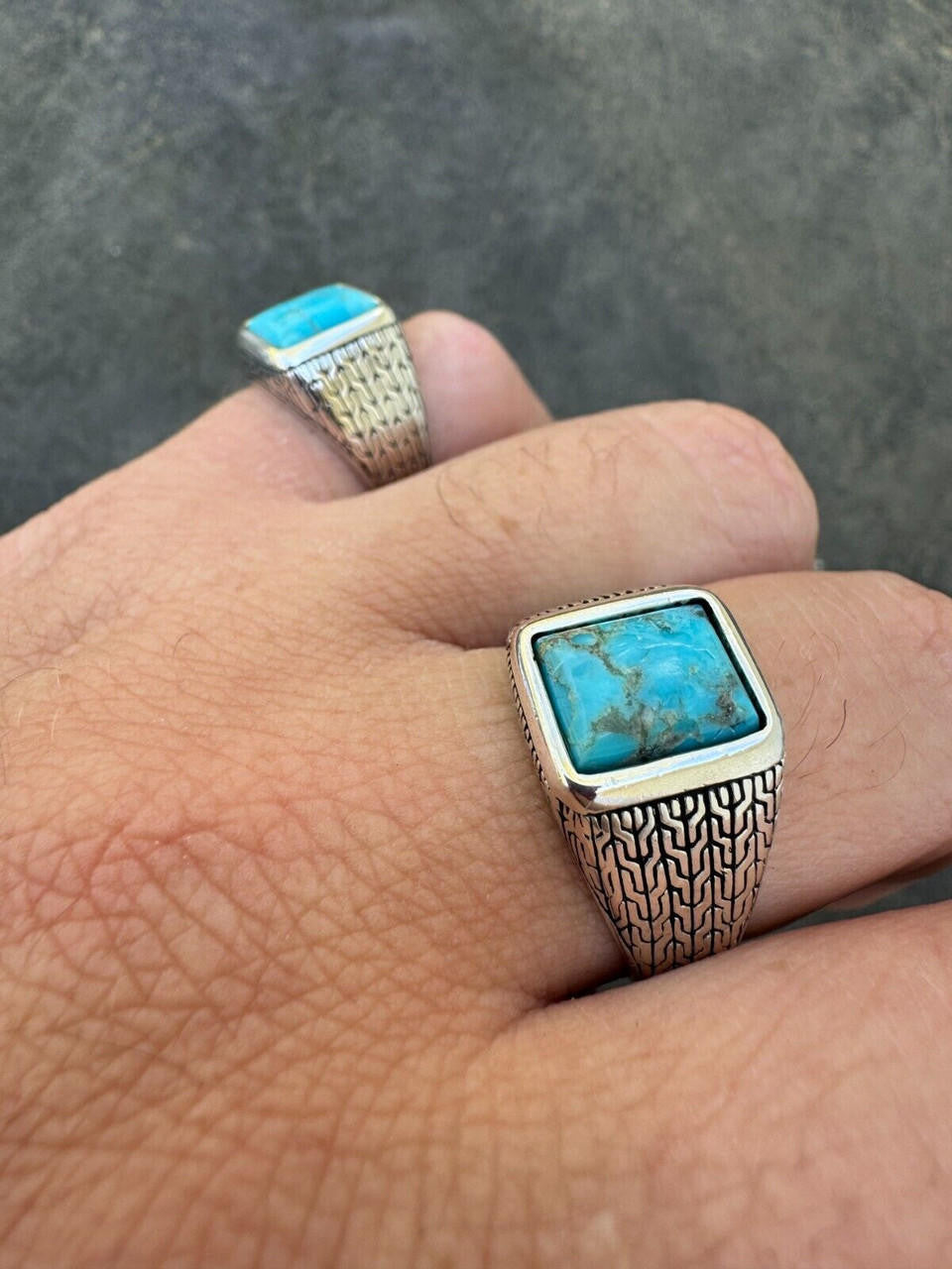 NYC Blue Vision Ring | 925 Silver Oxidized