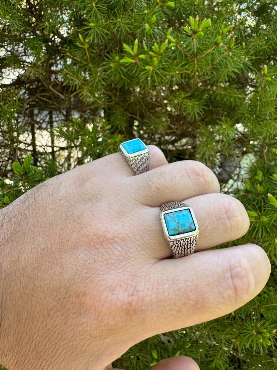 NYC Blue Vision Ring | 925 Silver Oxidized