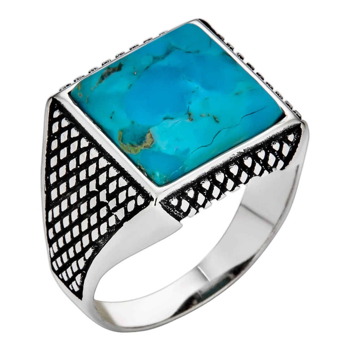 Classic Brick Road Ring | 925 Silver Oxidized