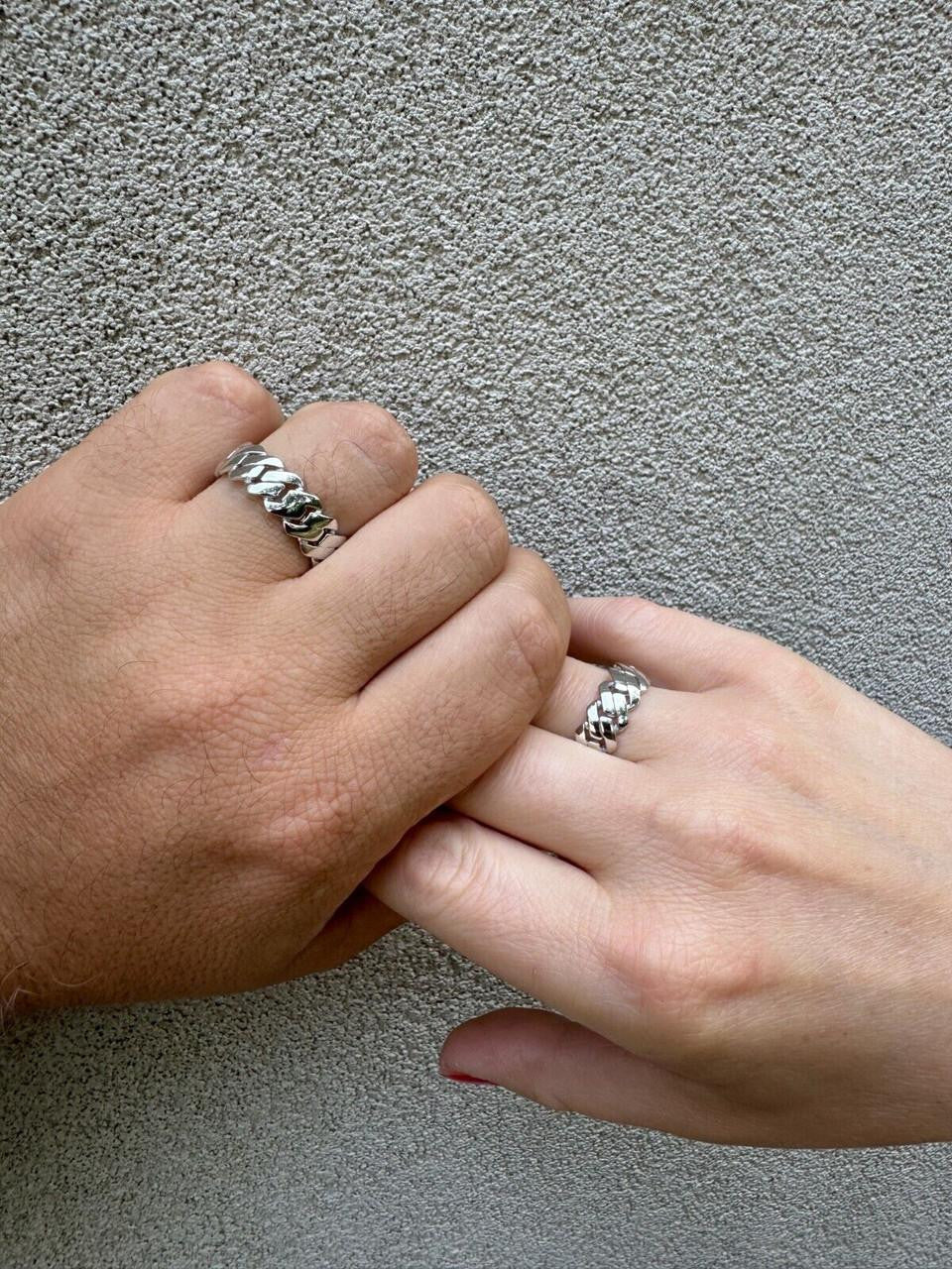 Classic 7.5mm Prong Miami Cuban Eternity Band Ring | 925 Silver