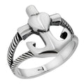 Cross On Anchor Ring | 925 Silver Oxidized
