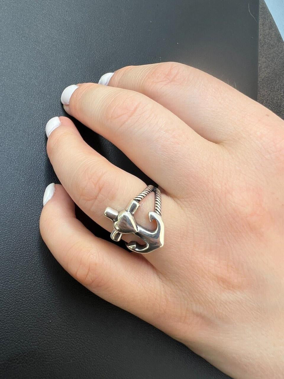 Cross On Anchor Ring | 925 Silver Oxidized