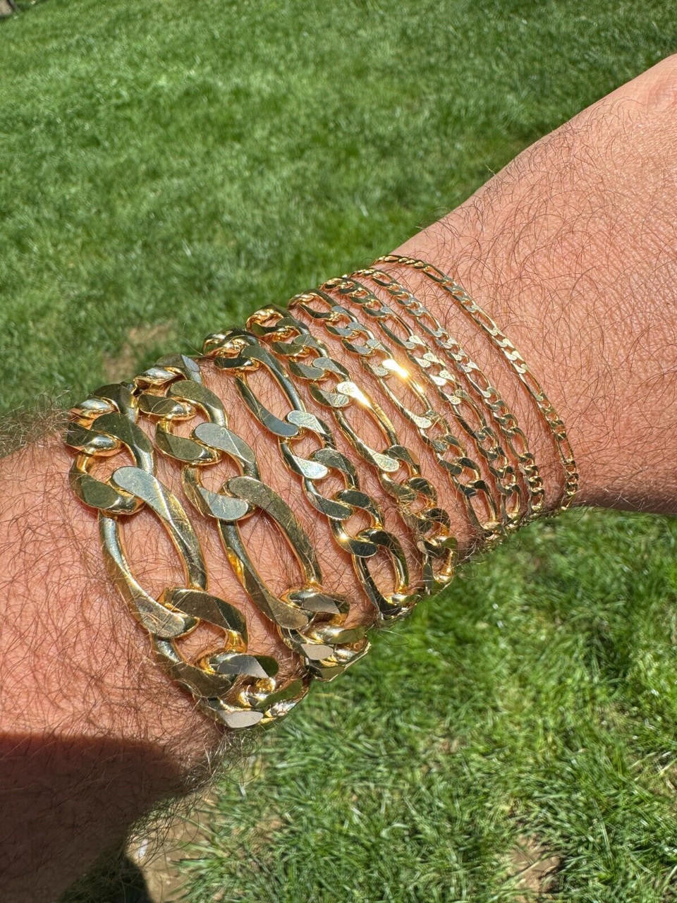 Figaro Link Bracelet | 14k Gold Vermeil 925 Sterling Silver