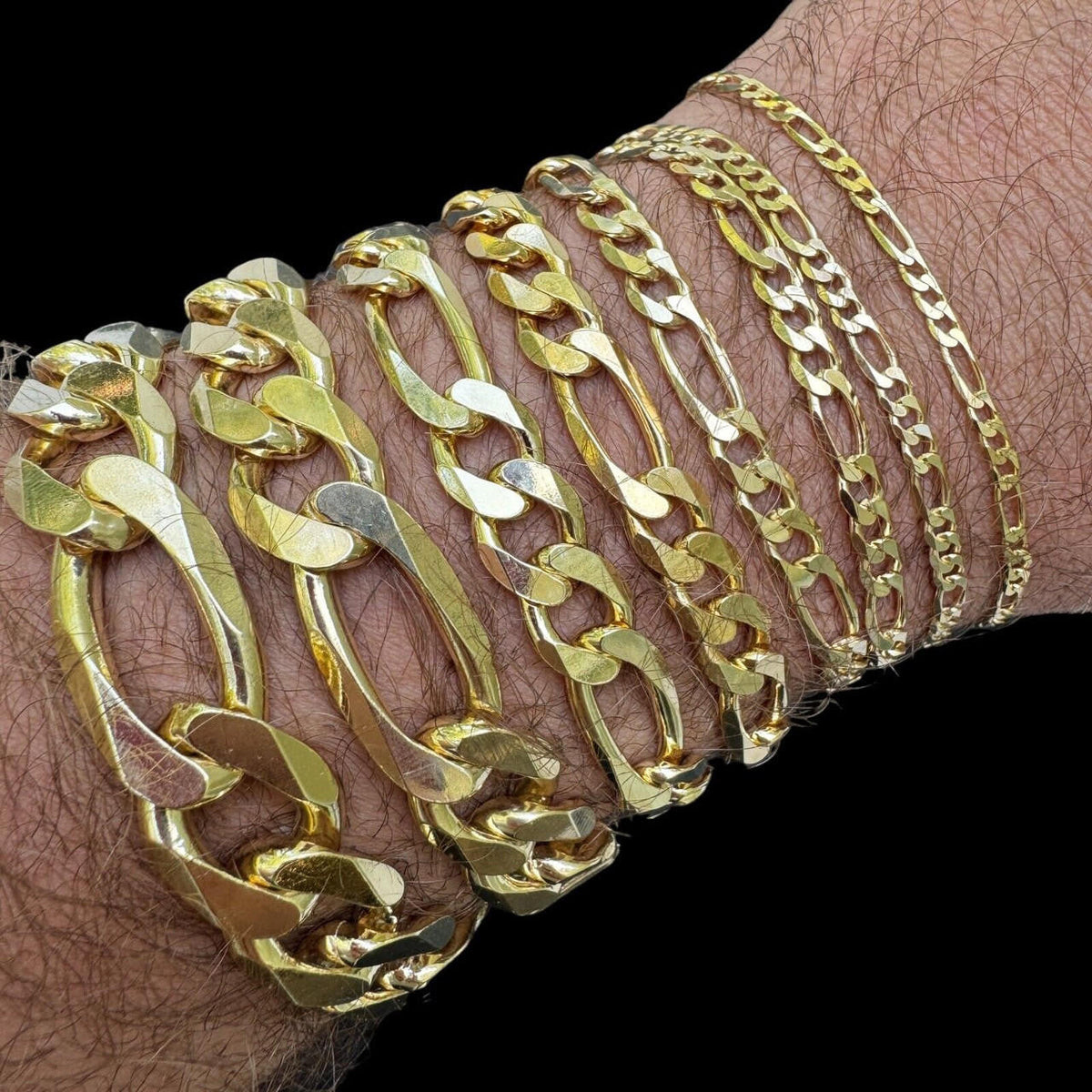 Figaro Link Bracelet | 14k Gold Vermeil 925 Sterling Silver