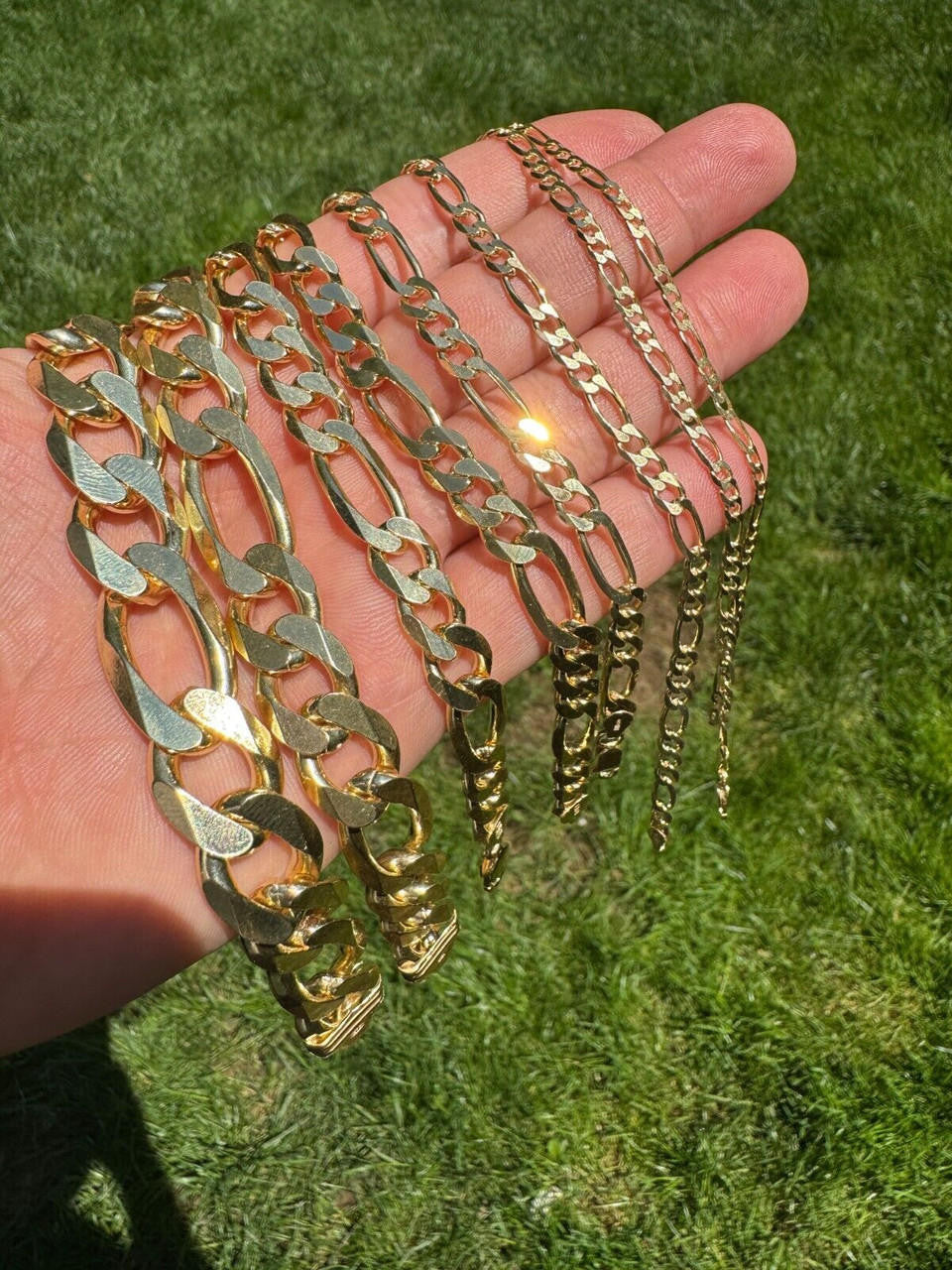 Figaro Link Bracelet | 14k Gold Vermeil 925 Sterling Silver
