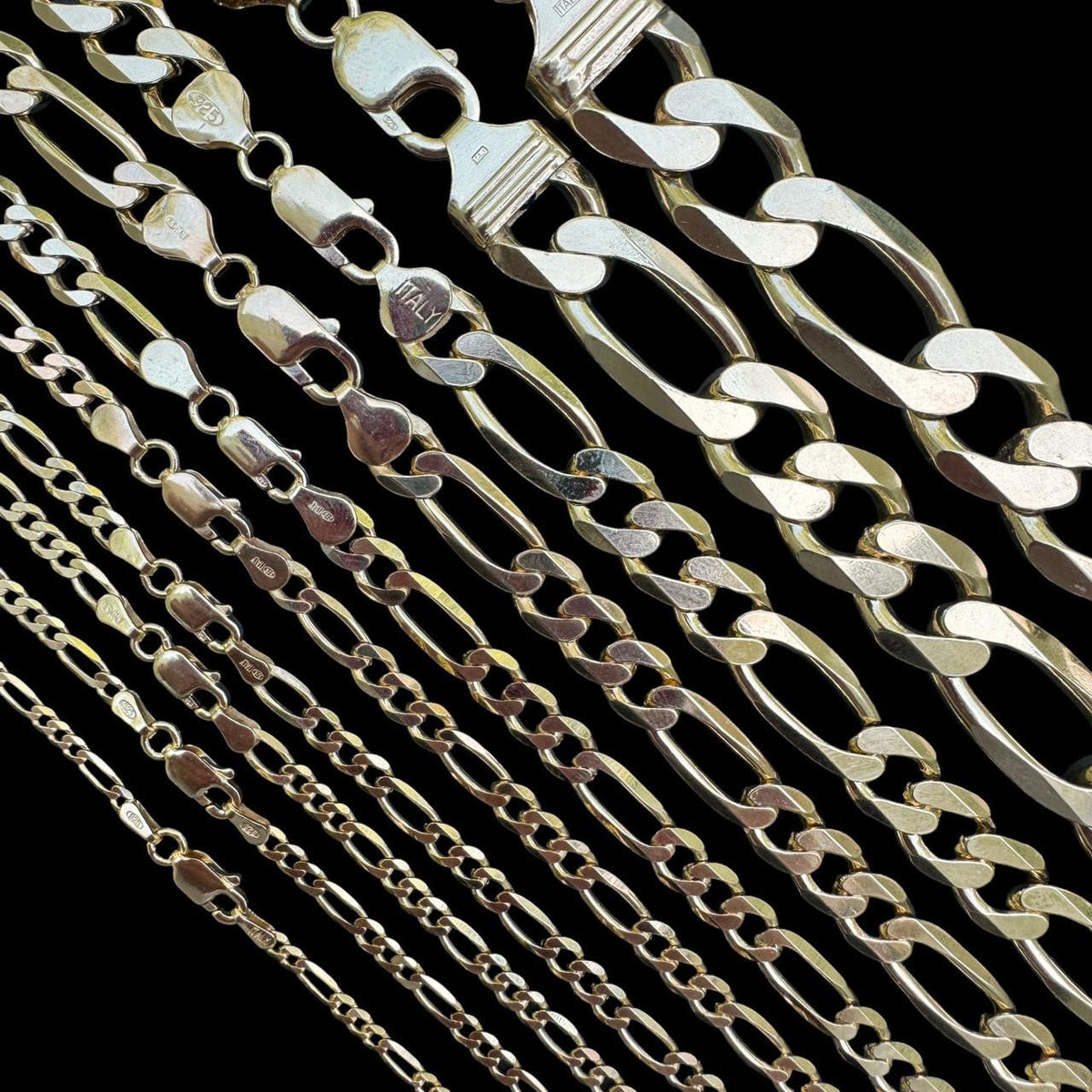 Figaro Link Chain Necklace Or Bracelet | 14k Gold Vermeil 925 Sterling Silver
