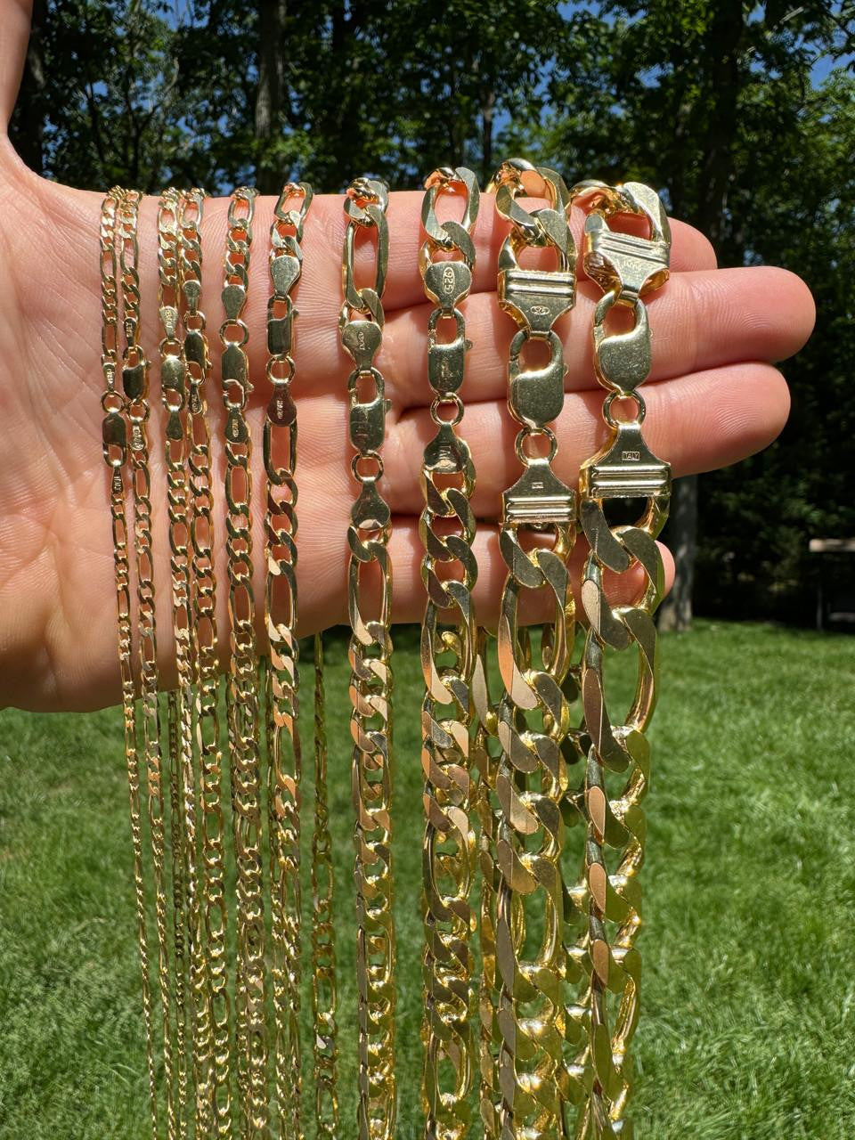 Figaro Link Chain Necklace Or Bracelet | 14k Gold Vermeil 925 Sterling Silver