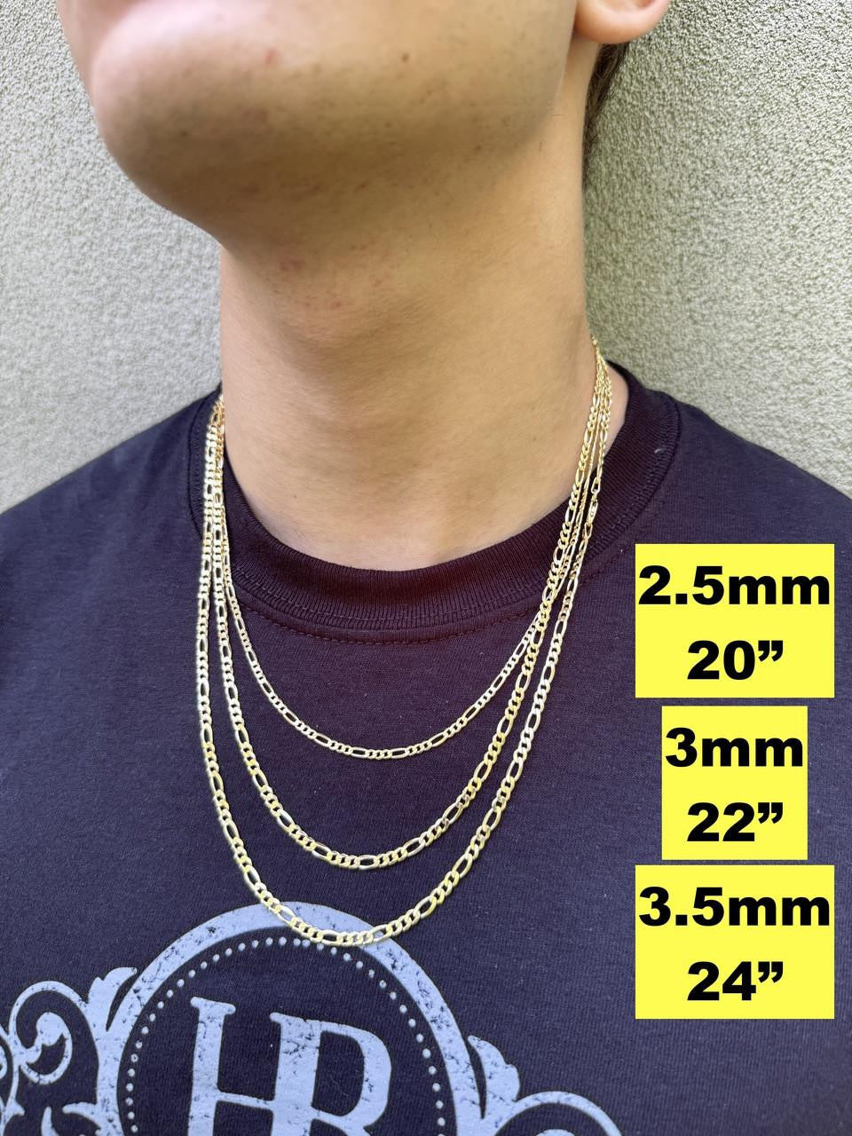 Figaro Link Chain Necklace Or Bracelet | 14k Gold Vermeil 925 Sterling Silver