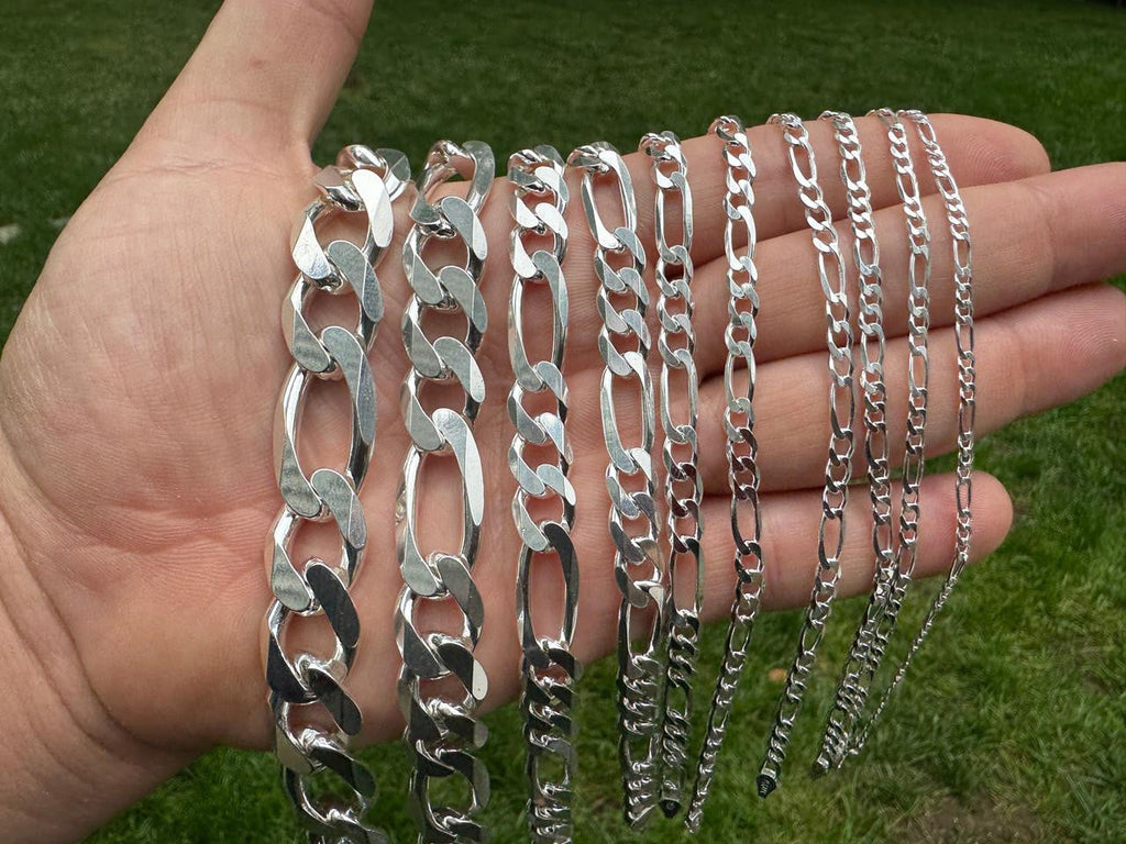 Figaro Link Chain Necklace Or Bracelet | 925 Sterling Silver