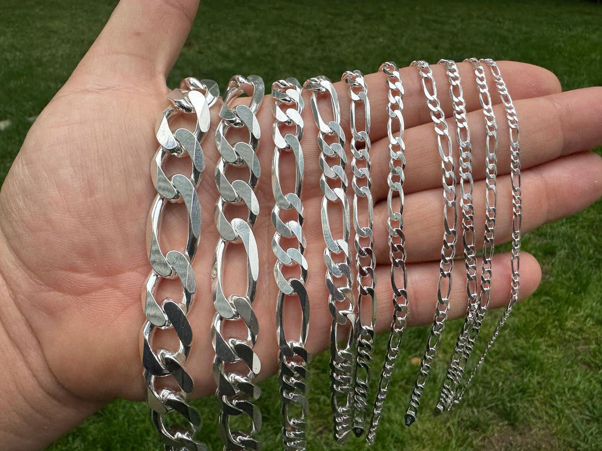 Figaro Link Chain Necklace Or Bracelet | 925 Sterling Silver