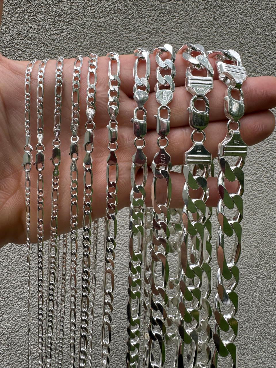 Figaro Link Chain Necklace Or Bracelet | 925 Sterling Silver