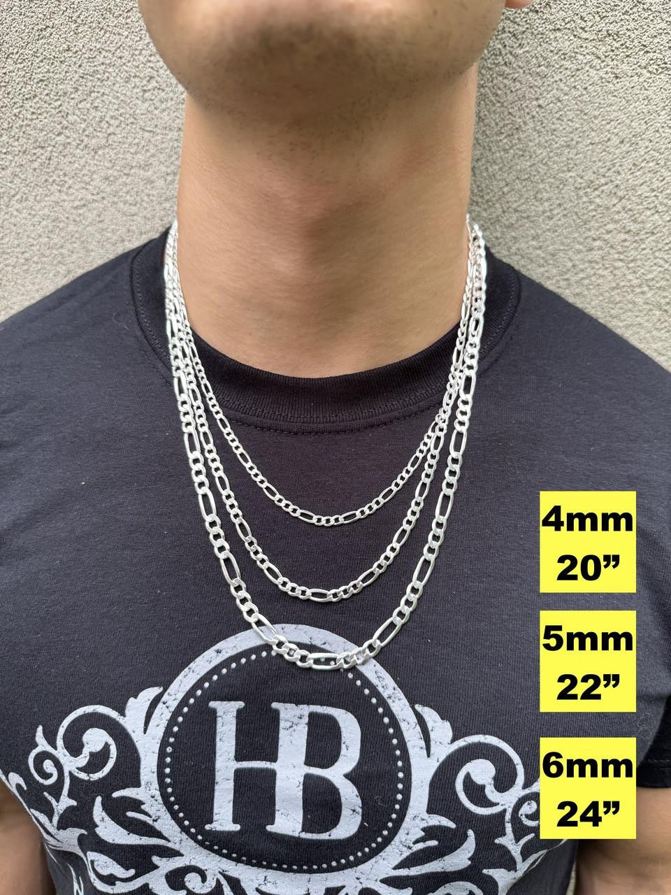 Figaro Link Chain Necklace Or Bracelet | 925 Sterling Silver