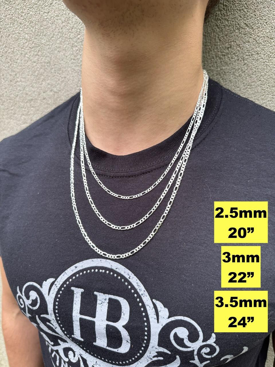Figaro Link Chain Necklace Or Bracelet | 925 Sterling Silver