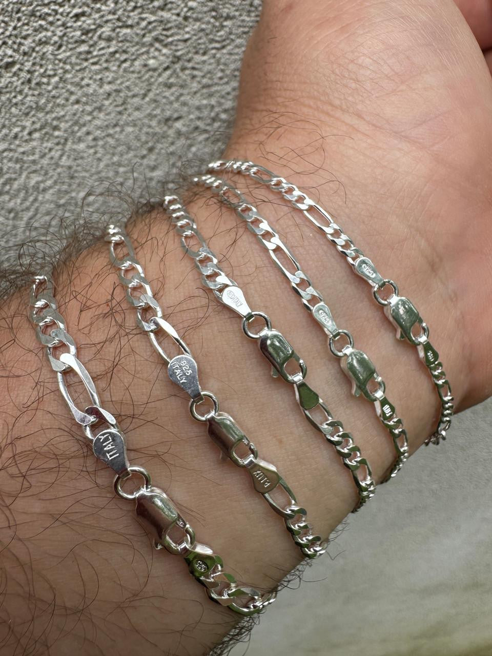 Figaro Link Chain Necklace Or Bracelet | 925 Sterling Silver