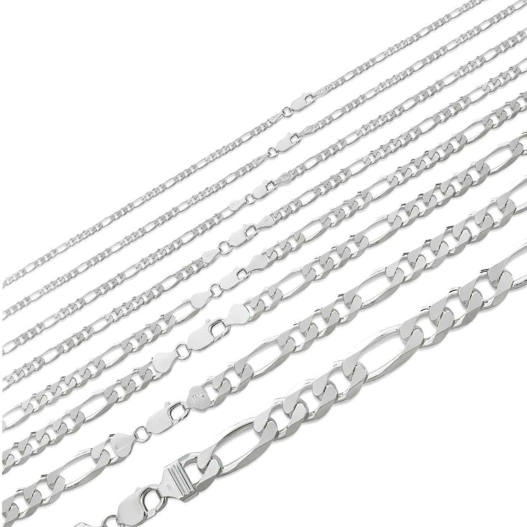 Figaro Link Chain Necklace Or Bracelet | 925 Sterling Silver