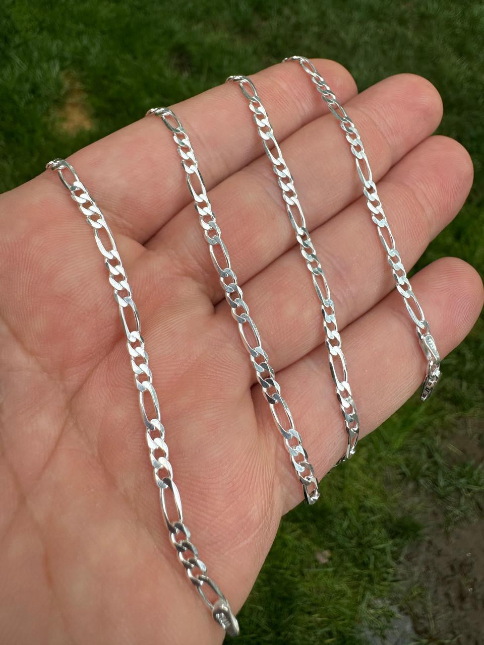 Figaro Link Chain Necklace Or Bracelet | 925 Sterling Silver