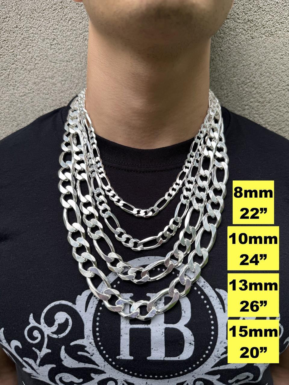 Figaro Link Chain Necklace Or Bracelet | 925 Sterling Silver