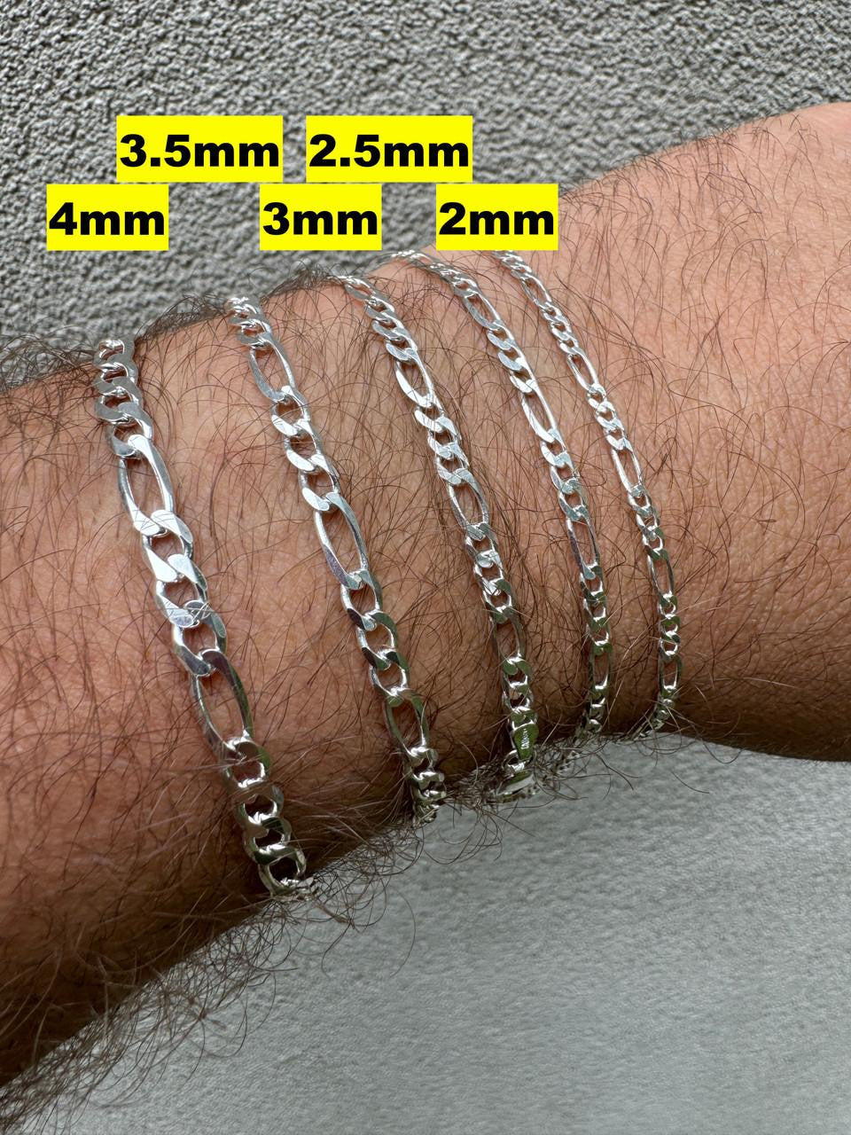 Figaro Link Chain Necklace Or Bracelet | 925 Sterling Silver