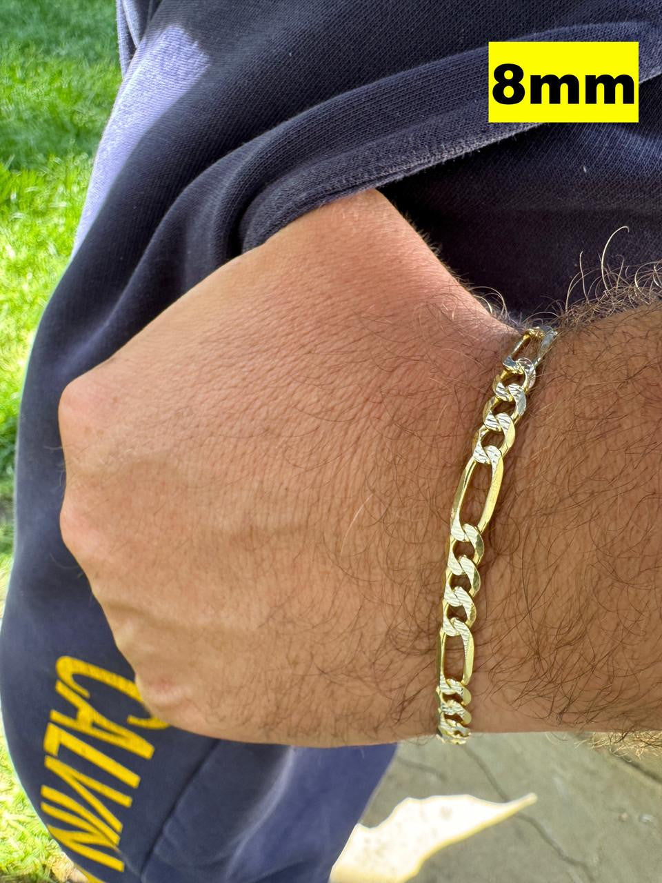 Figaro Link Chain Necklace Or Bracelet | Diamond Cut 14k Gold Vermeil 925 Sterling Silver