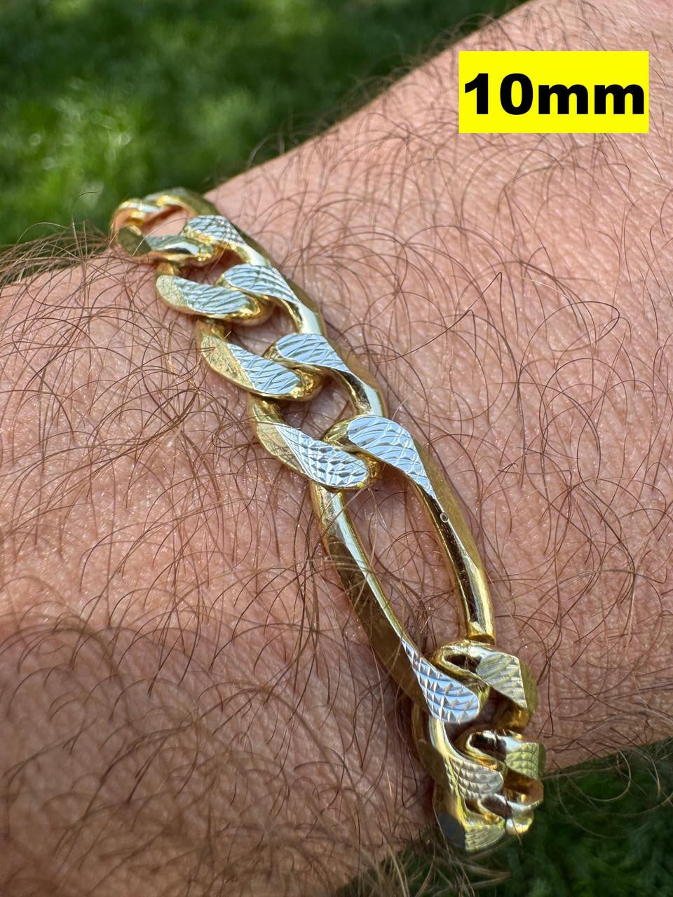 Figaro Link Chain Necklace Or Bracelet | Diamond Cut 14k Gold Vermeil 925 Sterling Silver