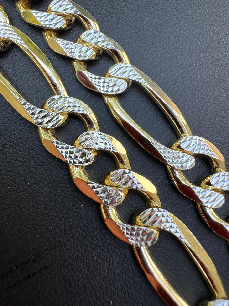 Figaro Link Chain Necklace Or Bracelet | Diamond Cut 14k Gold Vermeil 925 Sterling Silver