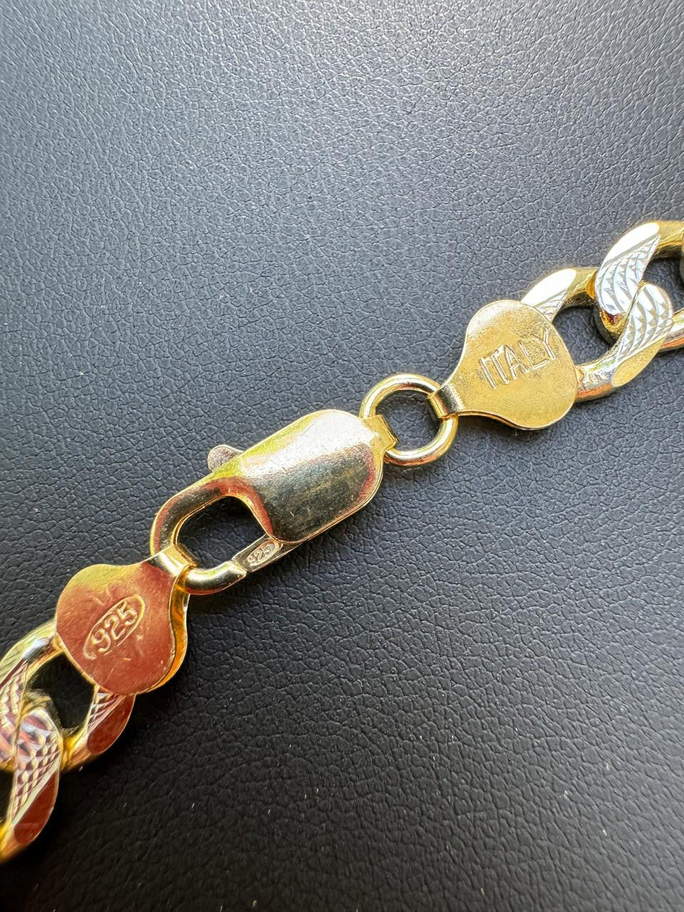 Figaro Link Chain Necklace Or Bracelet | Diamond Cut 14k Gold Vermeil 925 Sterling Silver