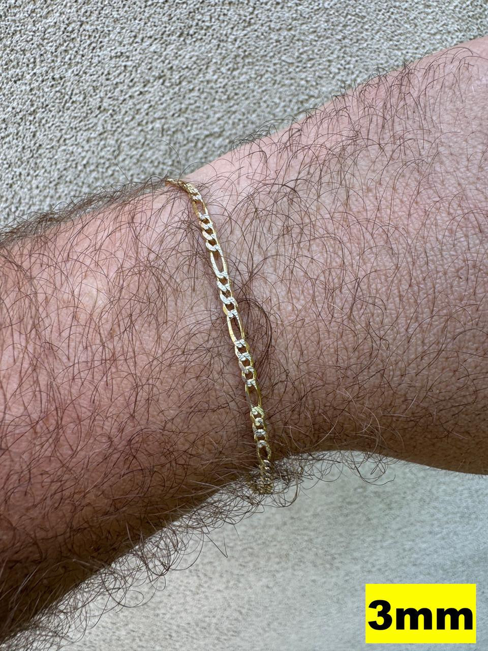 Figaro Link Chain Necklace Or Bracelet | Diamond Cut 14k Gold Vermeil 925 Sterling Silver