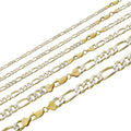 Figaro Link Chain Necklace Or Bracelet | Diamond Cut 14k Gold Vermeil 925 Sterling Silver