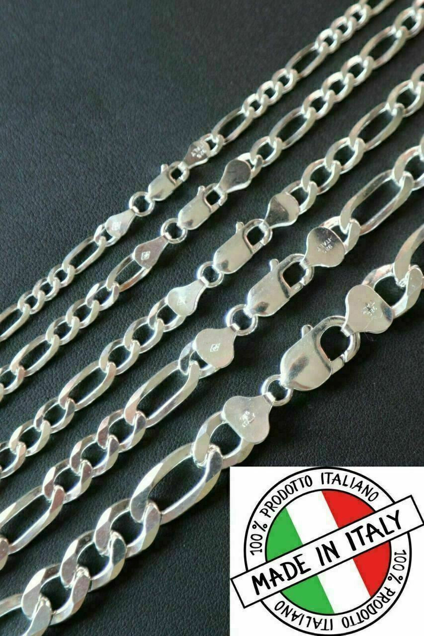 Figaro Link Chain Necklace Or Bracelet | 925 Sterling Silver
