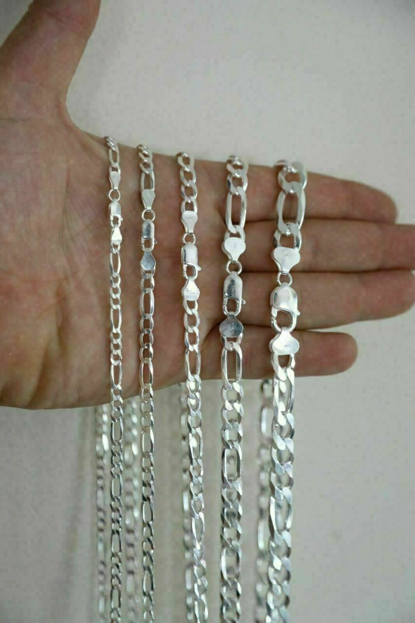 Figaro Link Chain Necklace Or Bracelet | 925 Sterling Silver