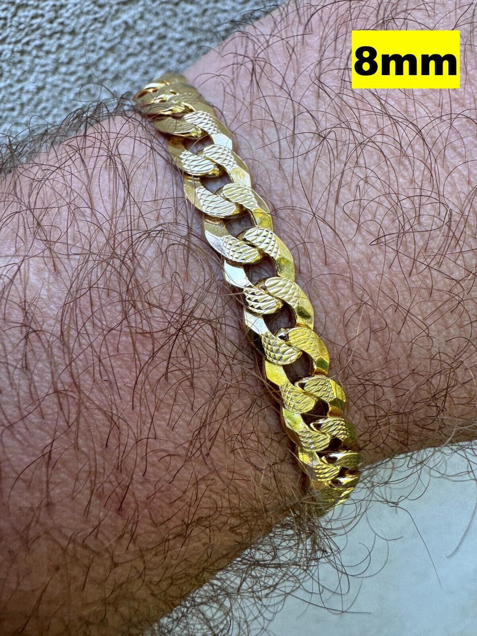 Flat Curb Cuban Bracelet | Diamond Cut 14k Gold Vermeil 925 Sterling Silver