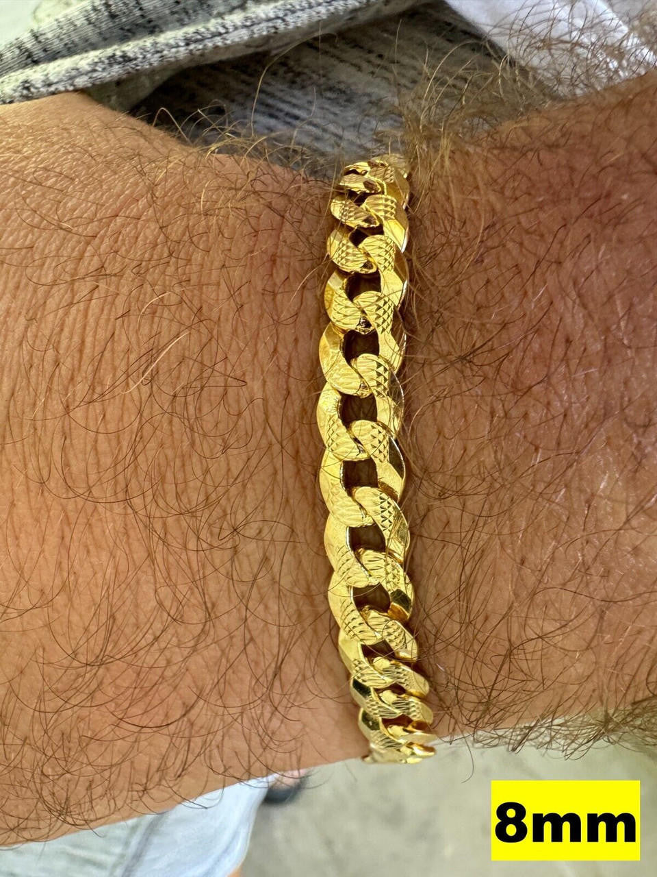 Flat Curb Cuban Bracelet | Diamond Cut 14k Gold Vermeil 925 Sterling Silver