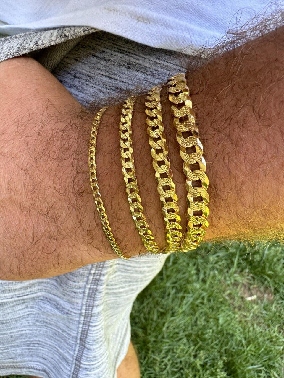 Flat Curb Cuban Bracelet | Diamond Cut 14k Gold Vermeil 925 Sterling Silver