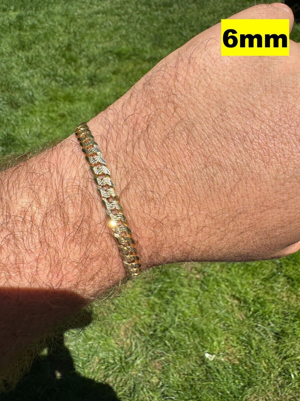 Flat Curb Cuban Bracelet | Diamond Cut 14k Gold Vermeil 925 Sterling Silver