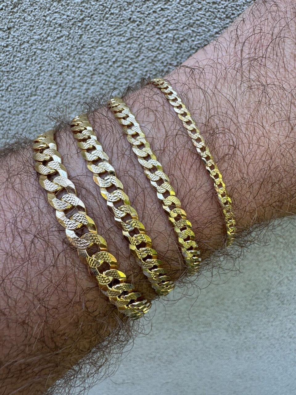 Flat Curb Cuban Bracelet | Diamond Cut 14k Gold Vermeil 925 Sterling Silver