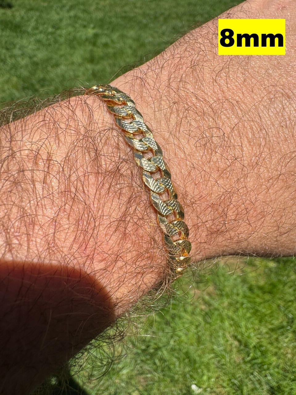 Flat Curb Cuban Bracelet | Diamond Cut 14k Gold Vermeil 925 Sterling Silver