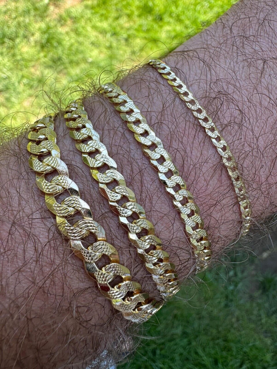 Flat Curb Cuban Bracelet | Diamond Cut 14k Gold Vermeil 925 Sterling Silver