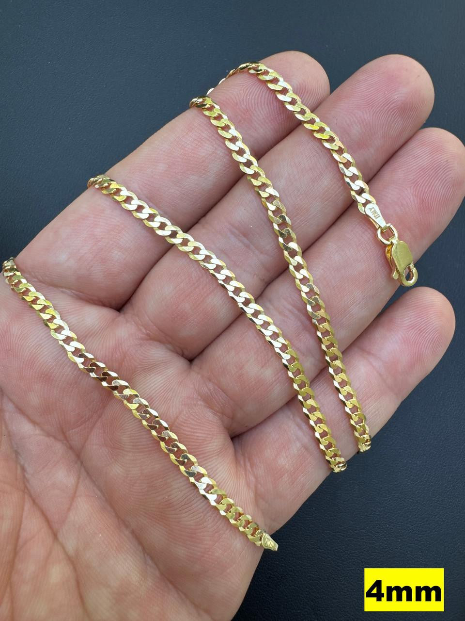 Flat Curb Cuban Chain Necklace | 14k Gold Vermeil 925 Sterling Silver