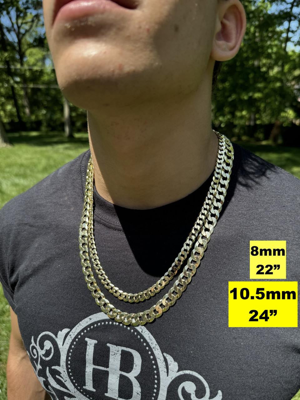Flat Curb Cuban Chain Necklace | 14k Gold Vermeil 925 Sterling Silver