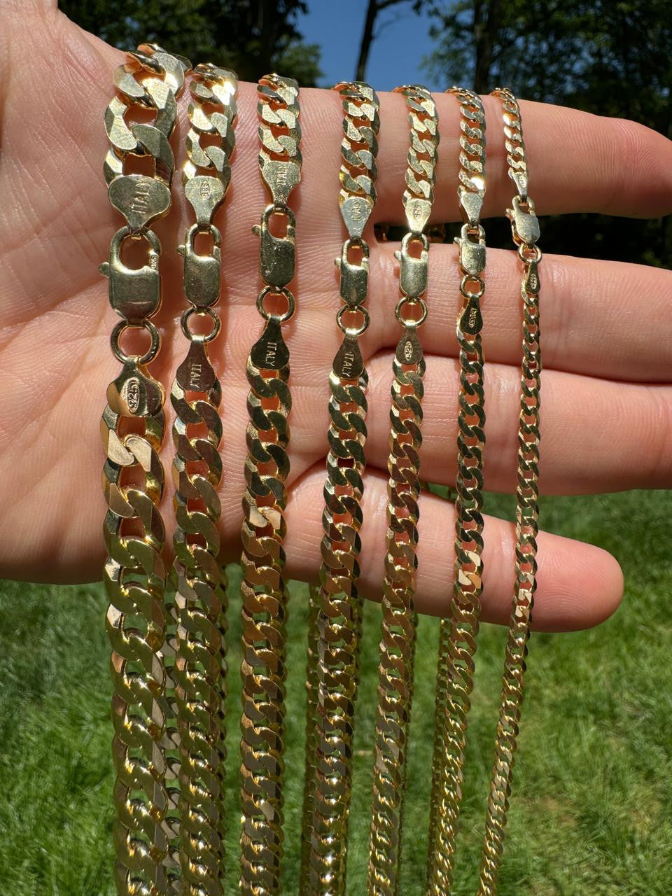 Flat Curb Cuban Chain Necklace | 14k Gold Vermeil 925 Sterling Silver