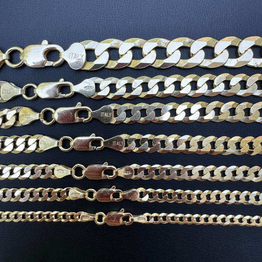 Flat Curb Cuban Chain Necklace | 14k Gold Vermeil 925 Sterling Silver