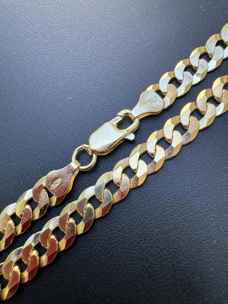 Flat Curb Cuban Chain Necklace | 14k Gold Vermeil 925 Sterling Silver