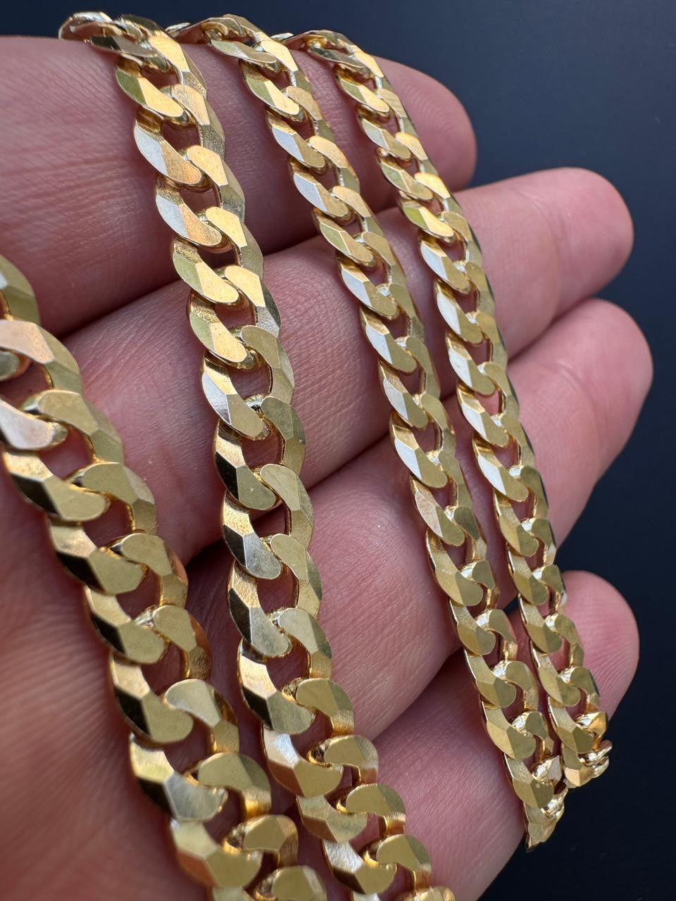 Flat Curb Cuban Chain Necklace | 14k Gold Vermeil 925 Sterling Silver