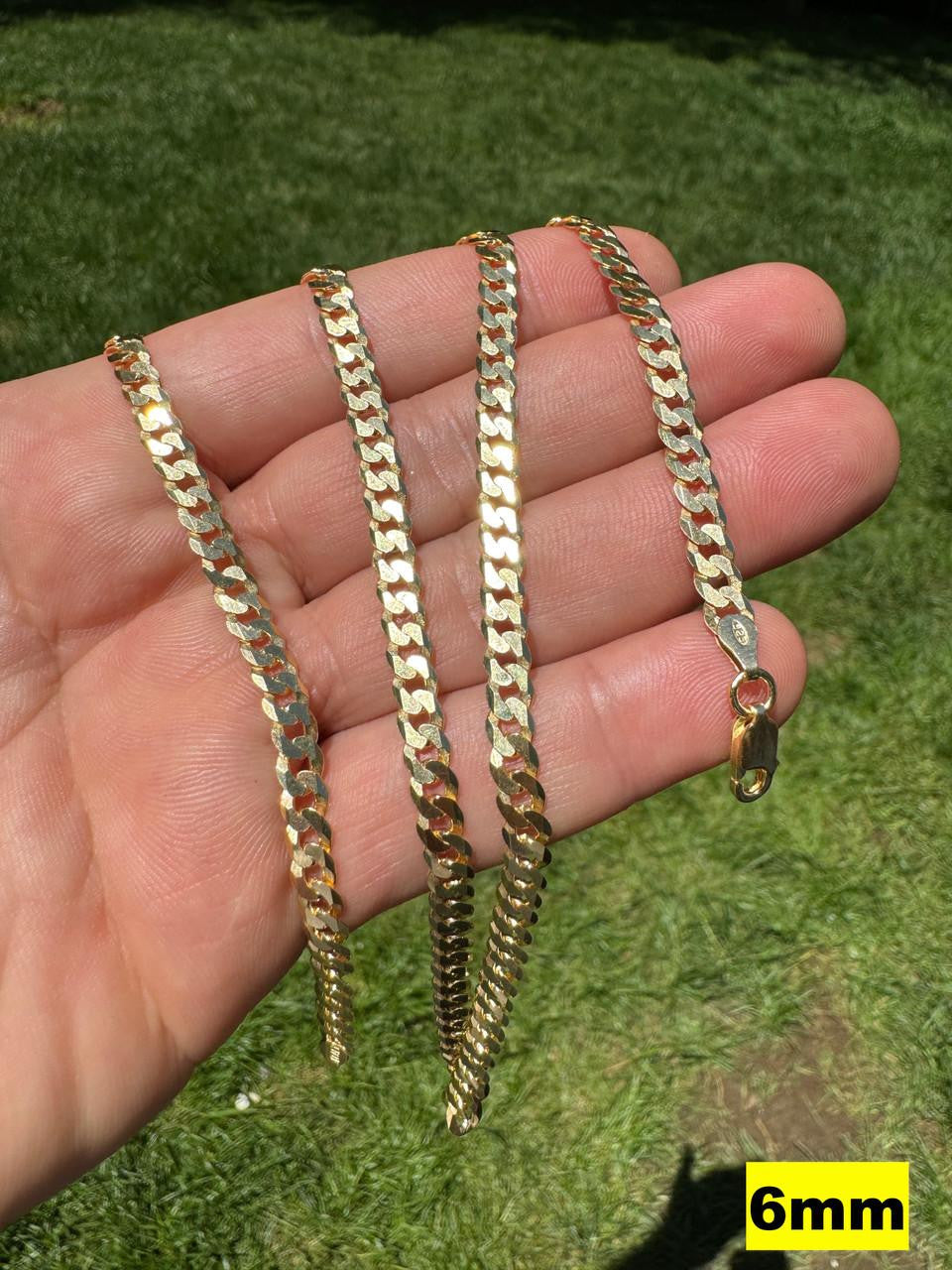 Flat Curb Cuban Chain Necklace | 14k Gold Vermeil 925 Sterling Silver