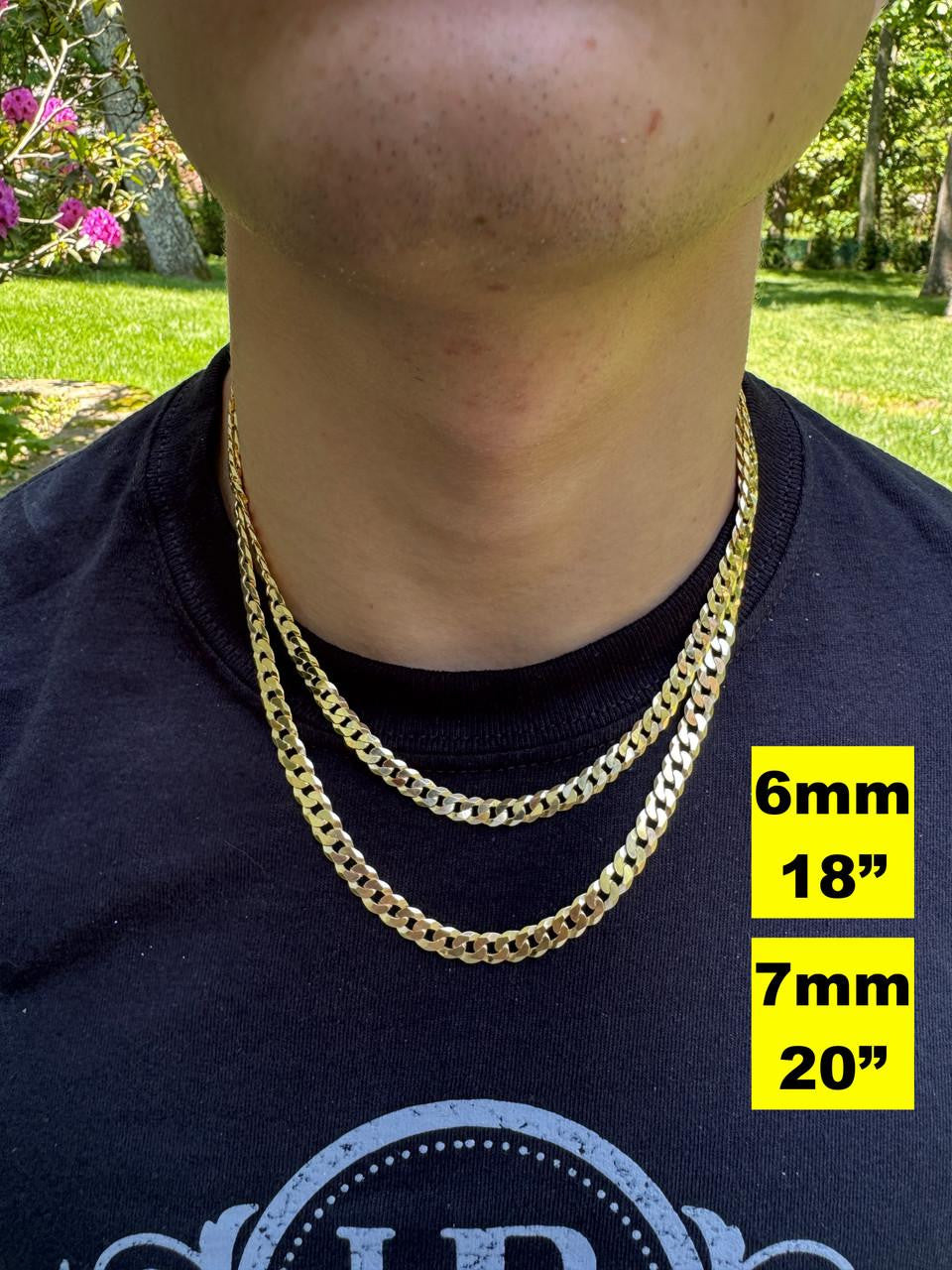 Flat Curb Cuban Chain Necklace | 14k Gold Vermeil 925 Sterling Silver