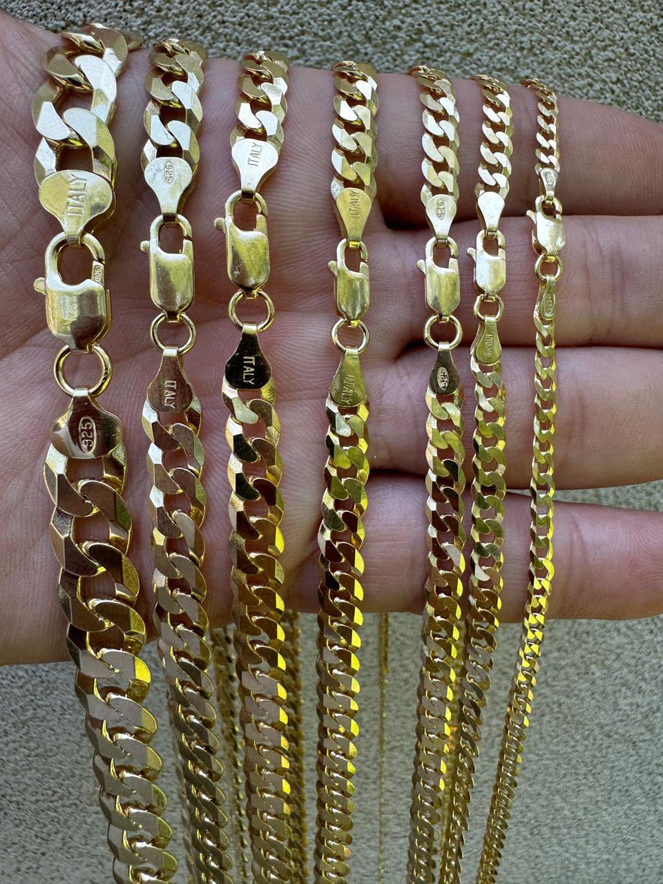 Flat Curb Cuban Chain Necklace | 14k Gold Vermeil 925 Sterling Silver