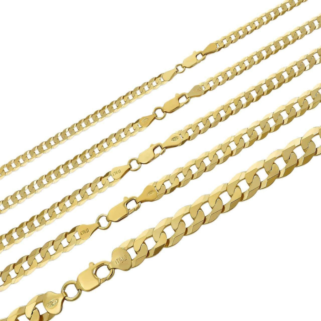 Flat Curb Cuban Chain Necklace | 14k Gold Vermeil 925 Sterling Silver