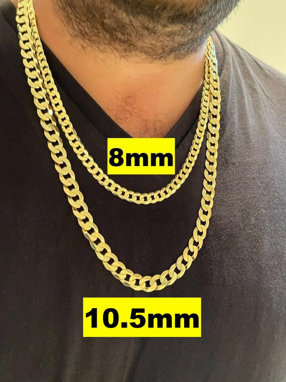 Flat Curb Cuban Chain Necklace | 14k Gold Vermeil 925 Sterling Silver
